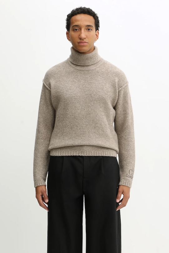 Светр із додаванням вовни C.P. Company щільний бежевий 19CMKN281A110509A