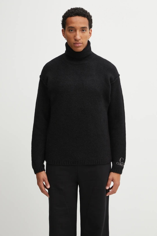 Svetr s příměsí vlny C.P. Company rolák černá 19CMKN281A110509A