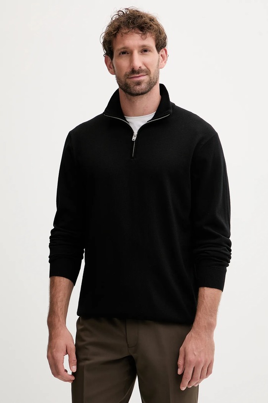 Lindbergh sweter wełniany wełna czarny 30.842126