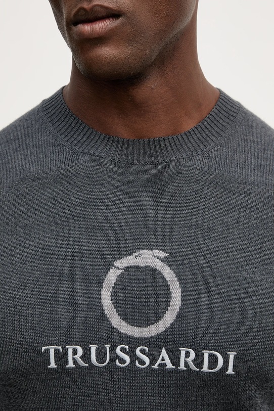 Trussardi sweter z wełną M0358000037N szary