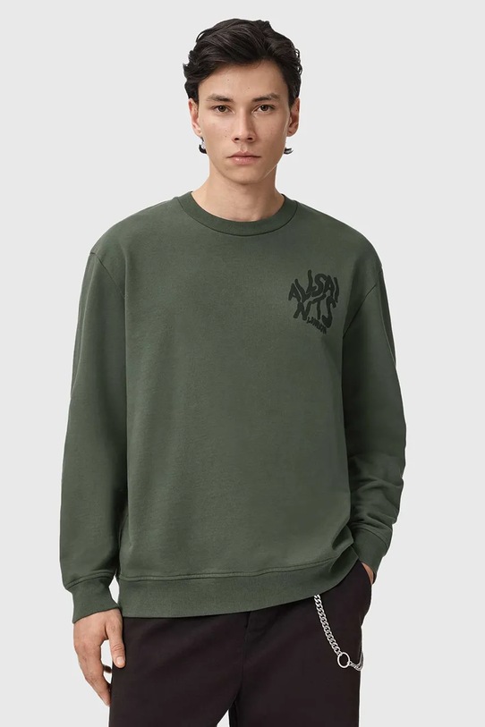 Хлопковая кофта AllSaints ORLANDO хлопок зелёный M058NB