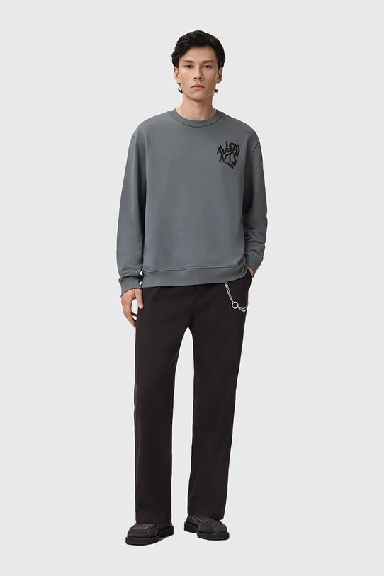 Хлопковая кофта AllSaints ORLANDO M058NB серый