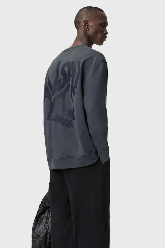 Îmbrăcăminte AllSaints hanorac de bumbac ORLANDO M058NB albastru