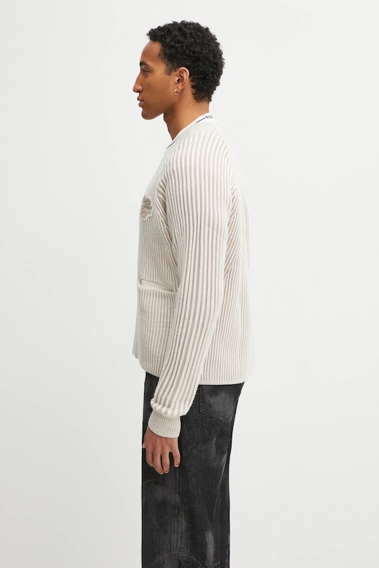 Filling Pieces kardigan z dodatkiem wełny Knit Cardigan 422573500127 beżowy AW25