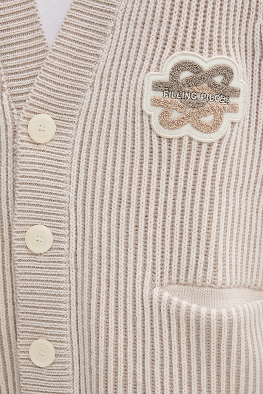 Filling Pieces кардиган мужской с добавлением шерсти Knit Cardigan 422573500127 бежевый