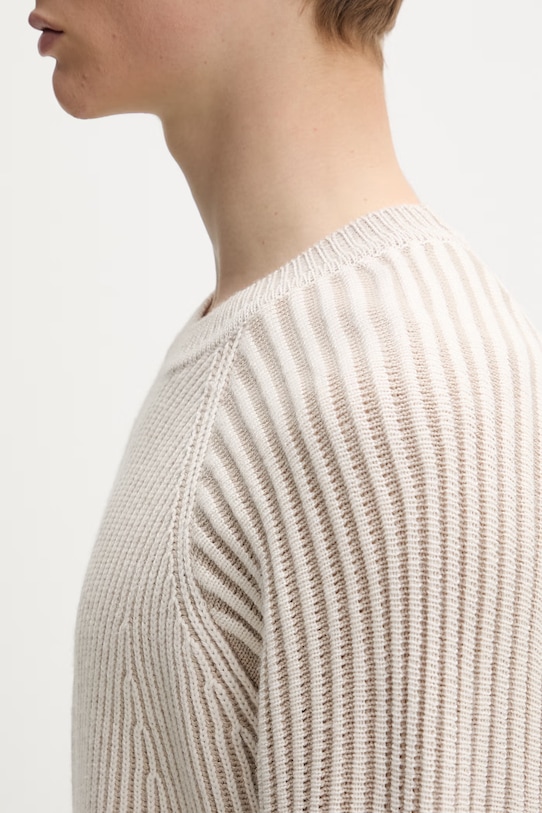 Filling Pieces πουλόβερ ανδρικό με μαλλί 422575500261 μπεζ