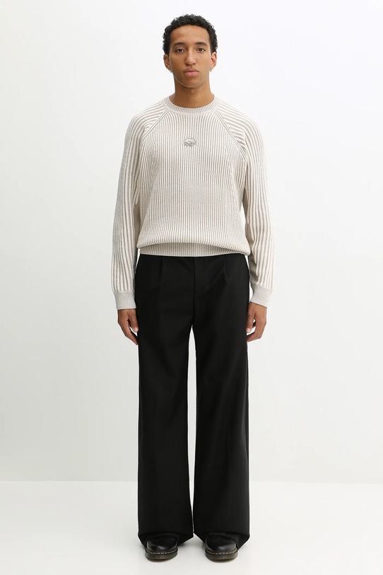 Filling Pieces sweter z dodatkiem wełny Knit Sweater Raglan 422575500261 beżowy