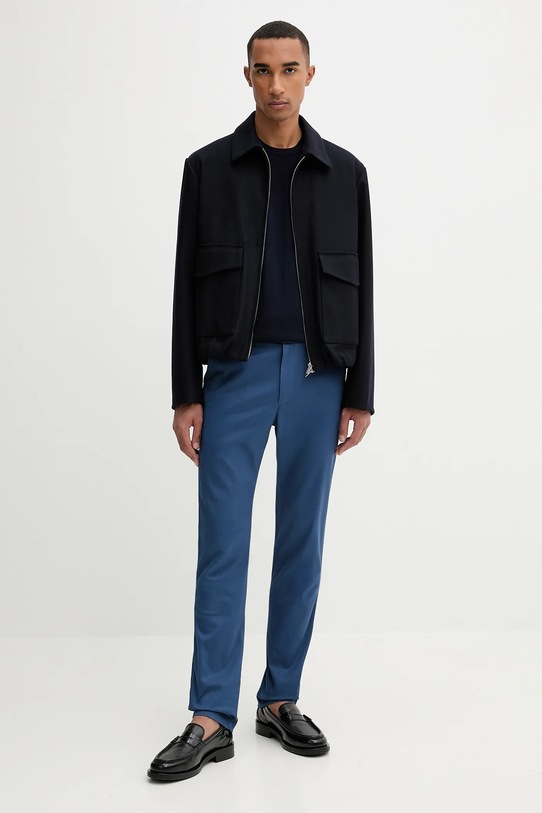 Calvin Klein sweter wełniany LV04LB305G granatowy AW25