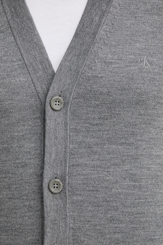 Calvin Klein kardigan wełniany LV04LB306G szary