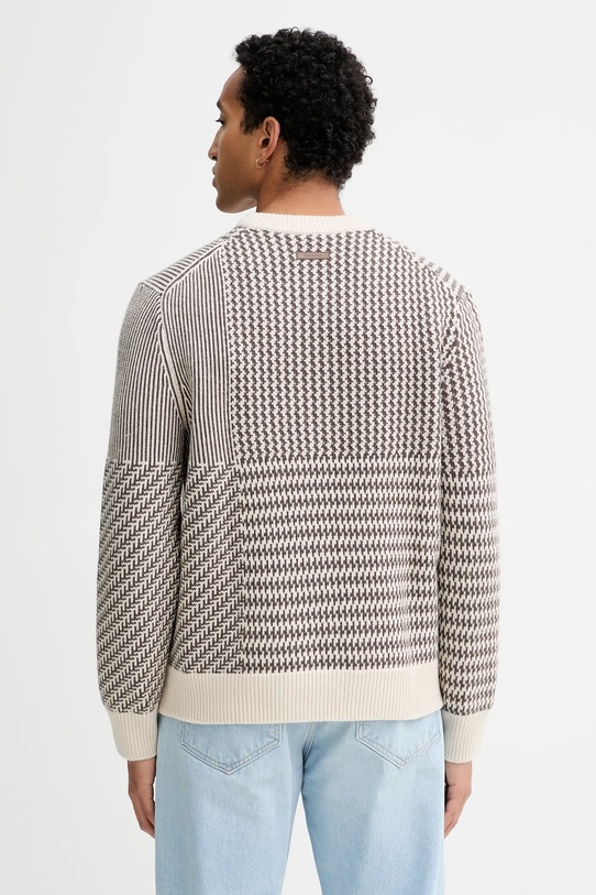 Odzież Calvin Klein sweter z dodatkiem wełny LV04LD306G brązowy