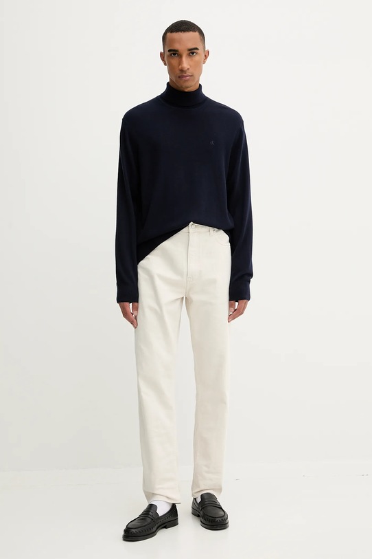 Μάλλινο πουλόβερ Calvin Klein LV04LD317G σκούρο μπλε AW25