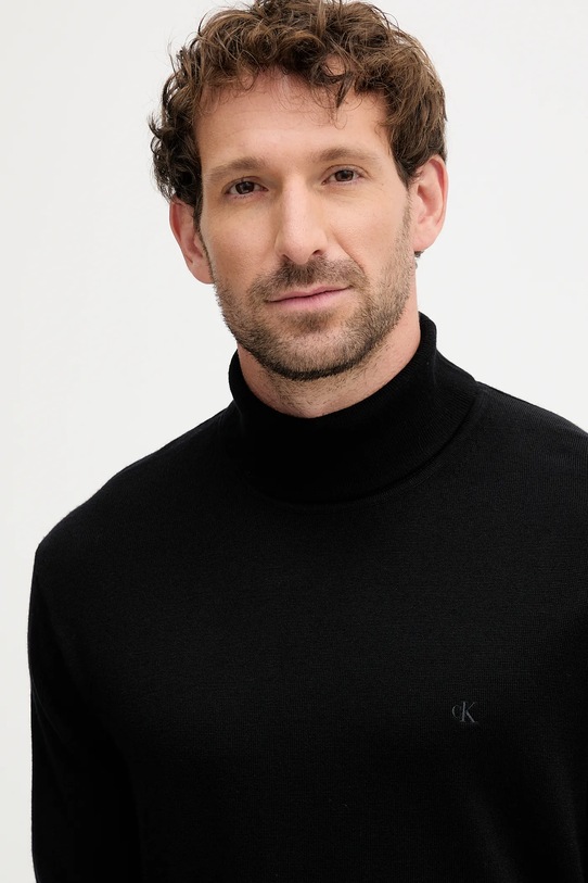 Calvin Klein sweter wełniany czarny LV04LD317G