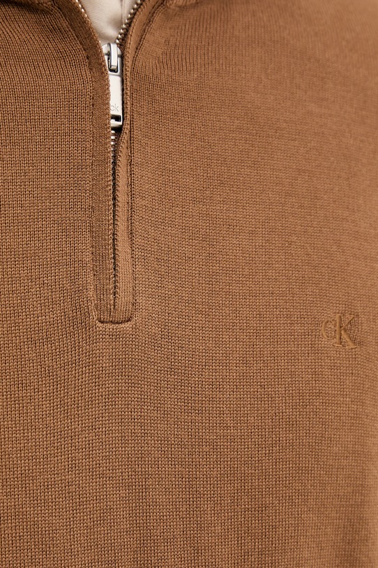 Calvin Klein sweter wełniany LV04LD318G brązowy