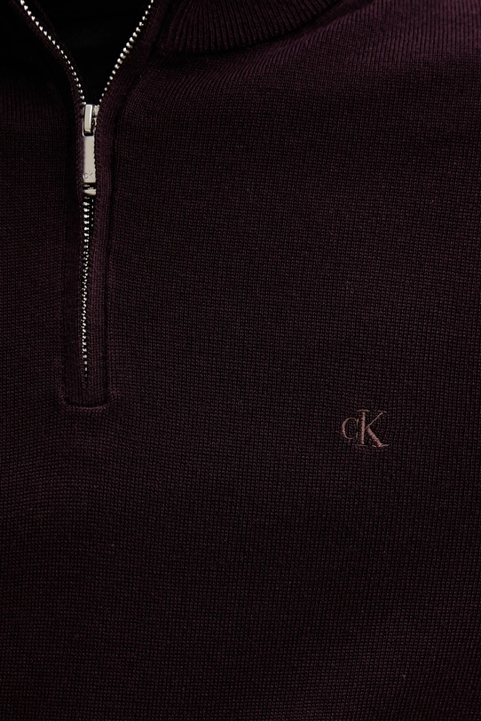 Μάλλινο πουλόβερ Calvin Klein μπορντό LV04LD318G