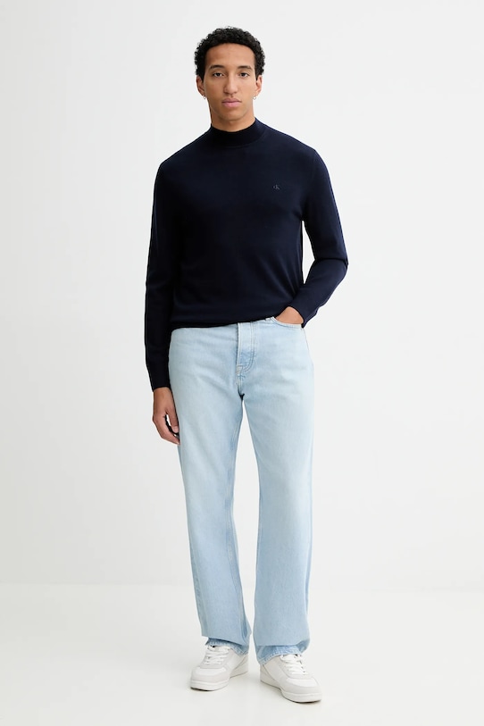 Vlnený sveter Calvin Klein LV04LE309G tmavomodrá NC25