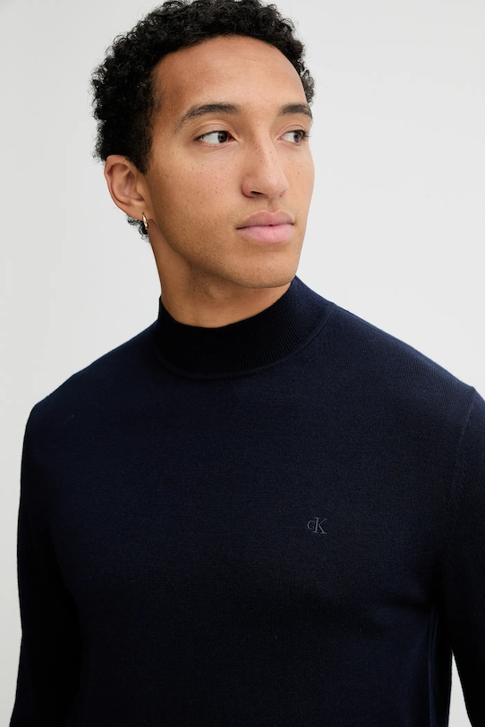 Vlnený sveter Calvin Klein tmavomodrá LV04LE309G