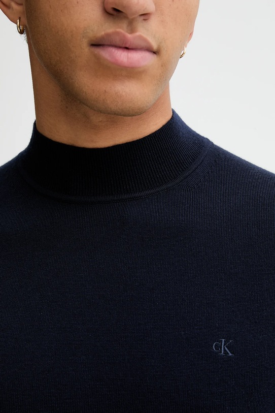 Calvin Klein sweter wełniany LV04LE309G granatowy