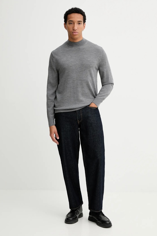 Calvin Klein sweter wełniany LV04LE309G szary NC25