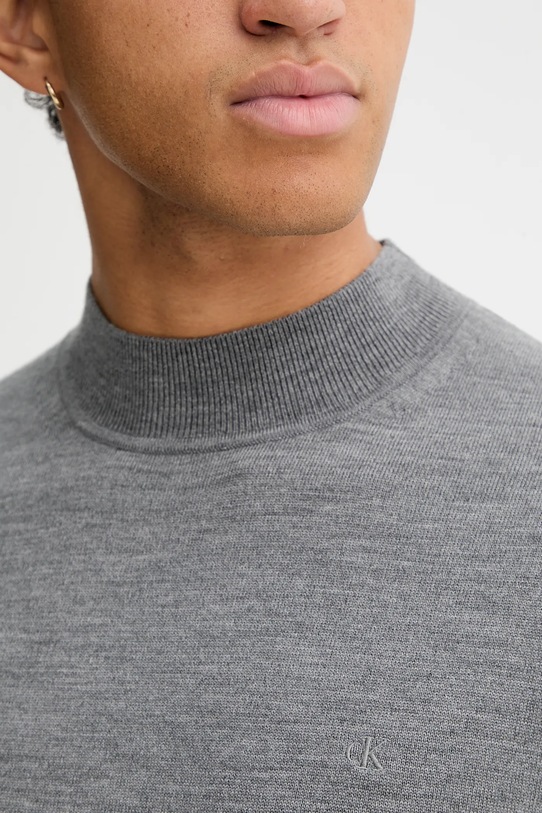 Calvin Klein sweter wełniany LV04LE309G szary