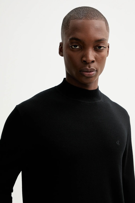 Calvin Klein sweter wełniany czarny LV04LE309G