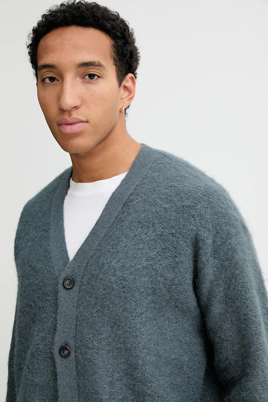 Kardigan s prímesou vlny Calvin Klein tmavomodrá LV04LD308G