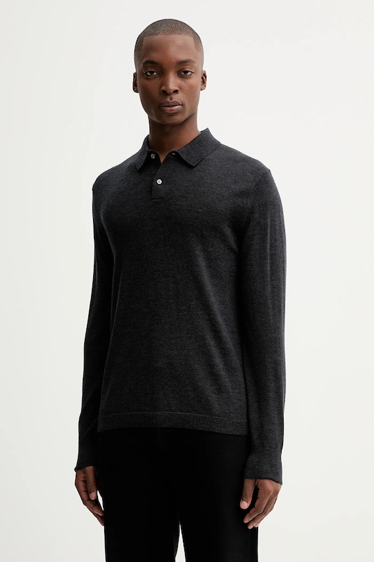 Calvin Klein sweter wełniany wełna szary LV04LD319G