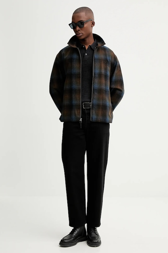 Calvin Klein sweter wełniany LV04LD319G szary AW25