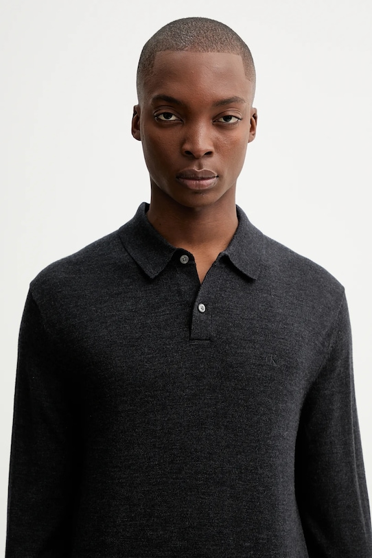 Calvin Klein sweter wełniany szary LV04LD319G