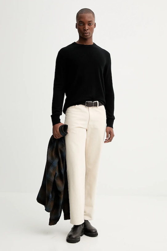 Calvin Klein sweter kaszmirowy LV040EM344 czarny AW25