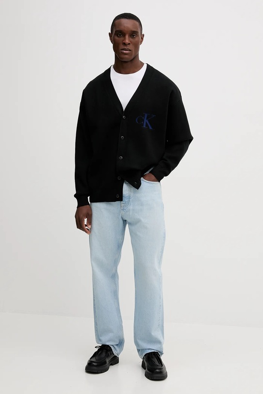 Кардиган з домішкою вовни Calvin Klein Jeans LV04RD304G чорний AW25