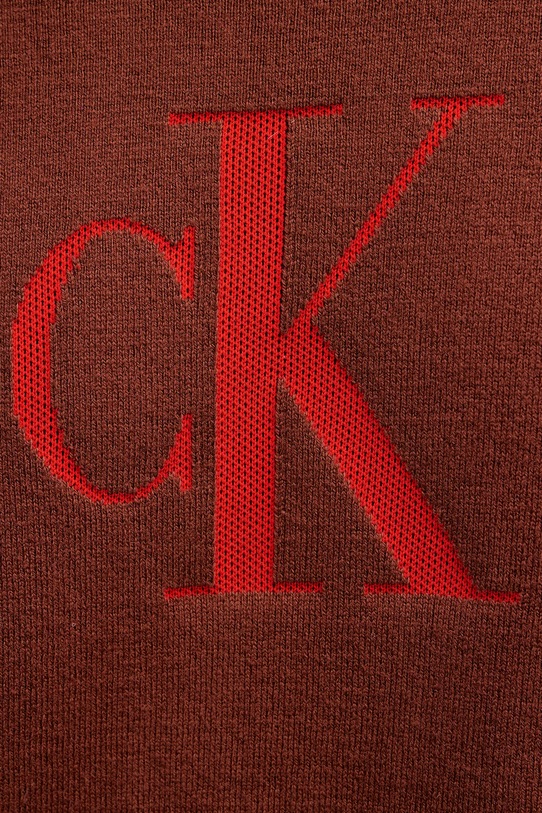 Calvin Klein Jeans sweter z domieszką kaszmiru LV04RD305G pomarańczowy