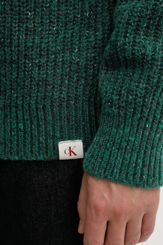 Свитер с добавлением шерсти Calvin Klein Jeans зелёный LV04RD311G