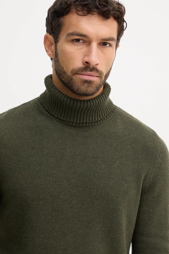 Barbour sweter z wełną zielony MKN1658