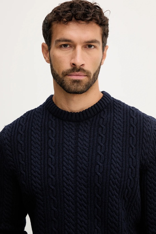 Barbour pulover de lână bleumarin MKN1679