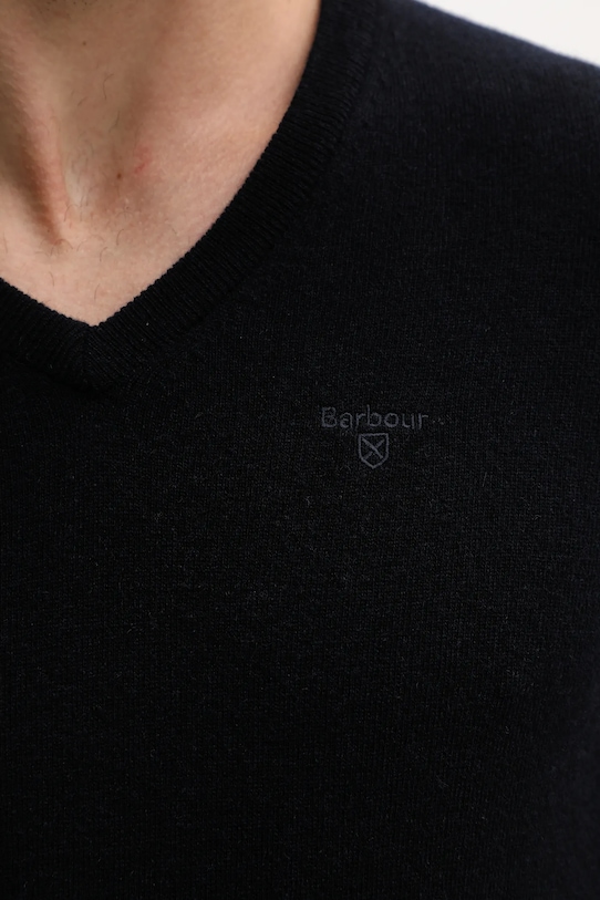 Barbour sweter wełniany MKN0341 granatowy