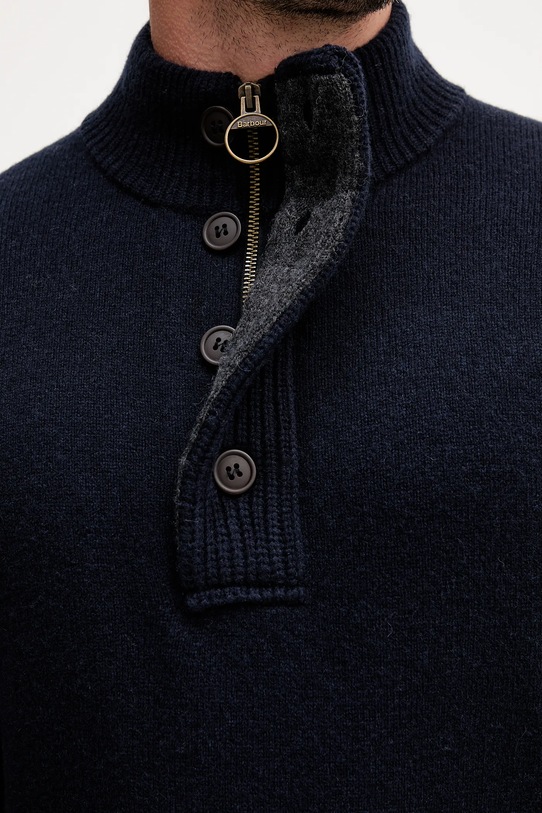 Barbour sweter wełniany MKN0585 granatowy