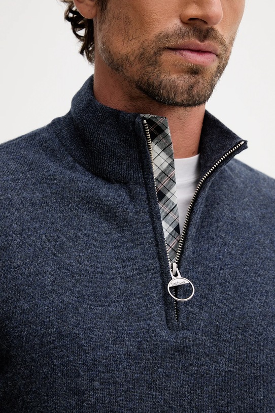 Barbour sweter wełniany WATERBURY MKN1663 granatowy