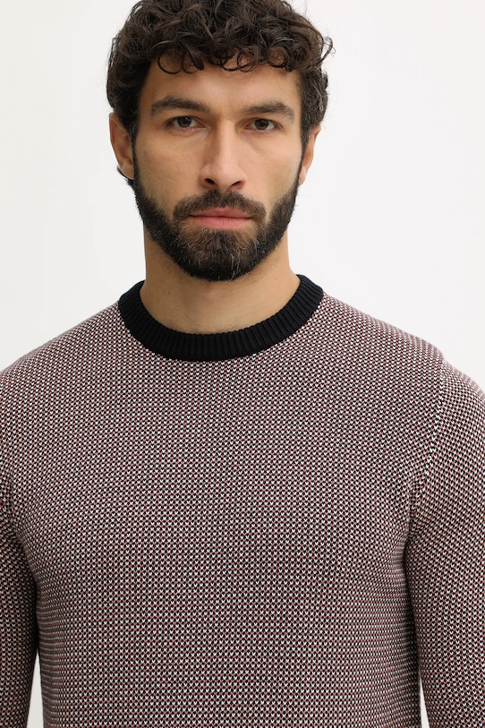 Barbour sweter bawełniany WELLS granatowy MKN1665