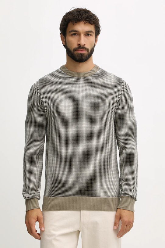 Barbour sweter bawełniany WELLS wzorzyste czarny MKN1665