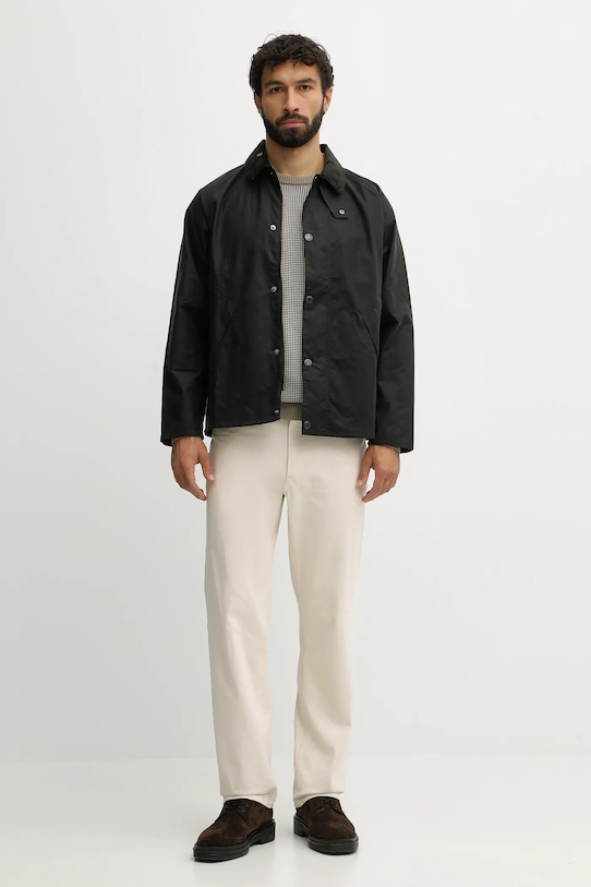 Bombažen pulover Barbour WELLS MKN1665 črna AW25