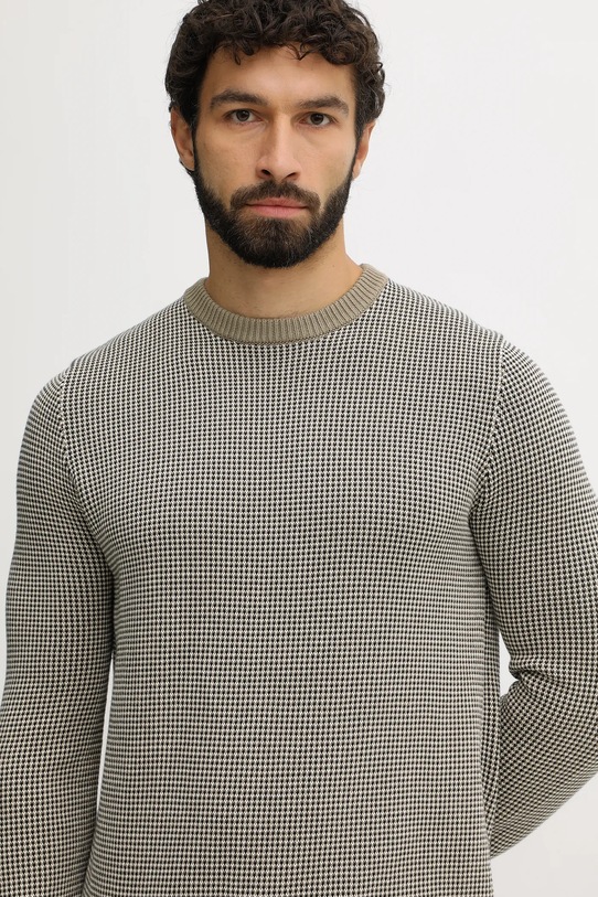 Barbour sweter bawełniany WELLS czarny MKN1665