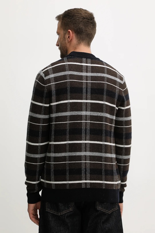 Odzież Barbour kardigan wełniany KANE MKN1668 brązowy