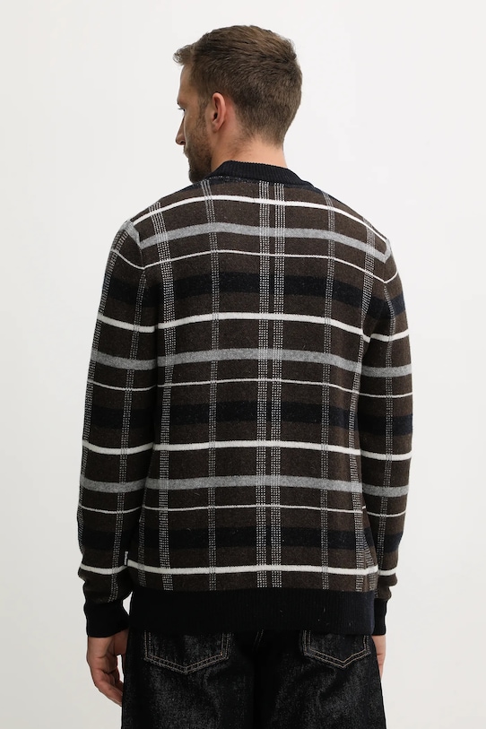 Odzież Barbour kardigan wełniany KANE MKN1668 brązowy