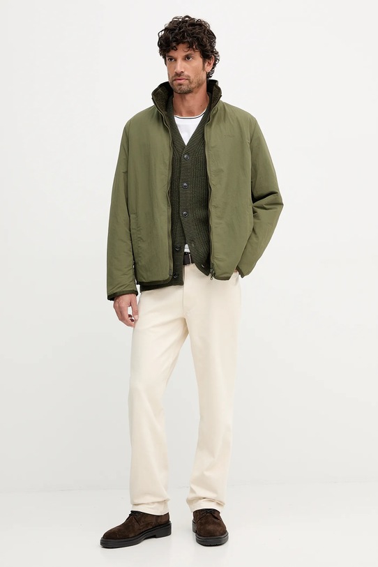 Barbour kardigan z wełną MAINLAND MKN1676 zielony AW25