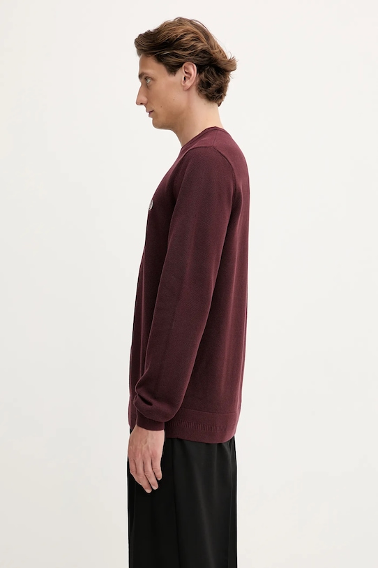 Fred Perry sweter bawełniany K1309 bordowy AW25