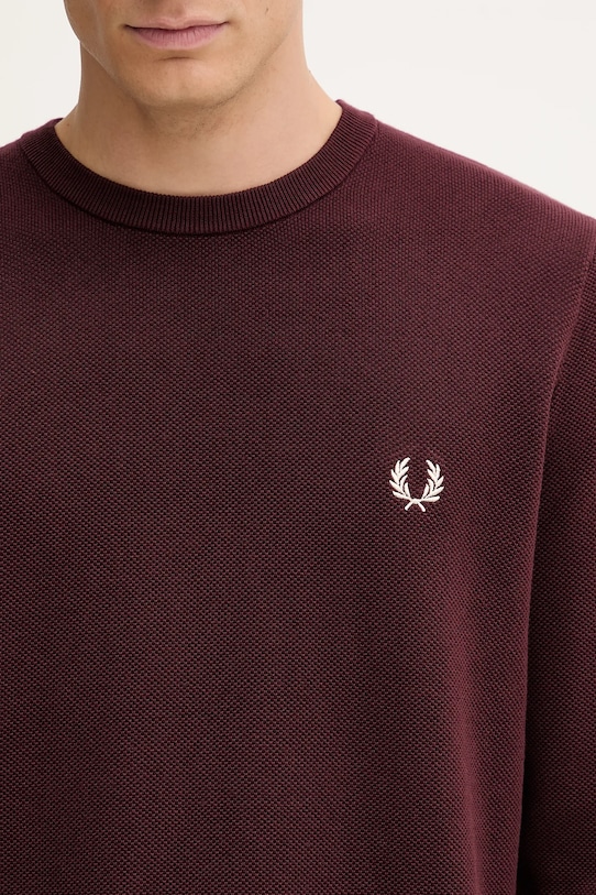 Fred Perry sweter bawełniany bordowy K1309