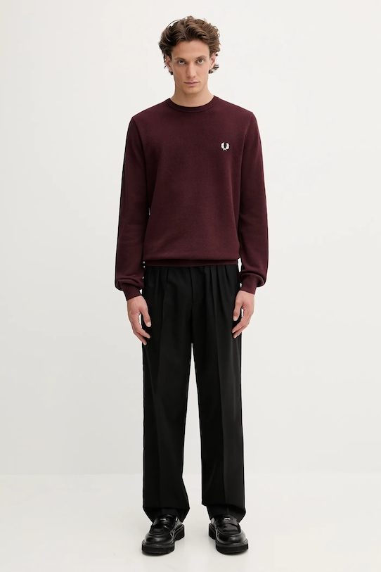 Fred Perry sweter bawełniany K1309 bordowy