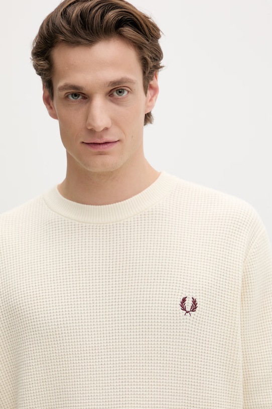 Fred Perry sweter bawełniany beżowy K6507