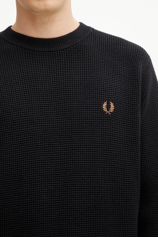 Fred Perry sweter bawełniany czarny K6507