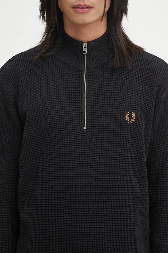 Fred Perry sweter bawełniany czarny K8557